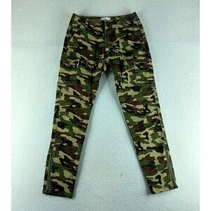 Forever 21 Womens Size M Tapered Stretch Ankle Zip 28x26.5 Camouflage Plants